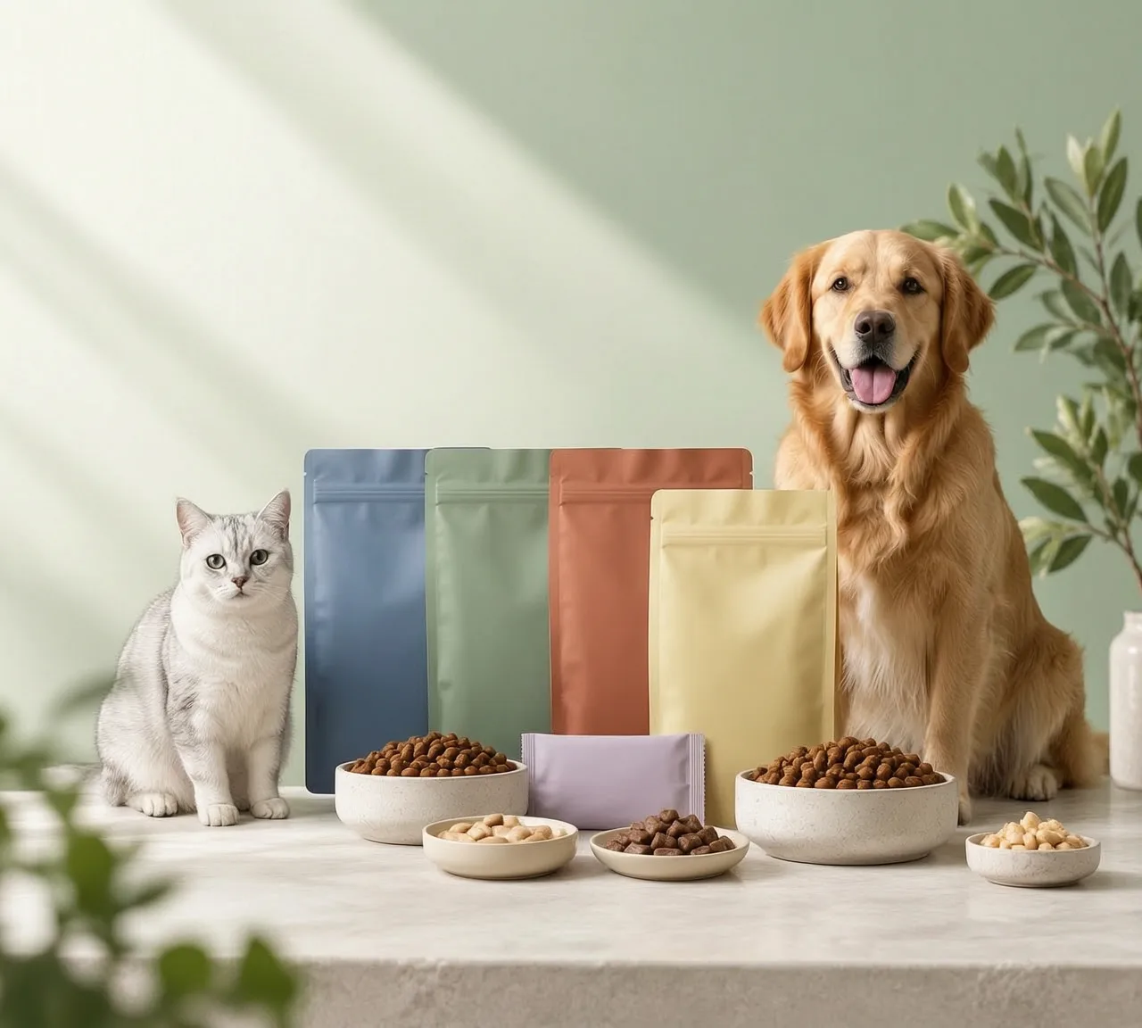 Private-label pet food format and packaging development workspace